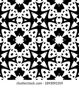  Black and white texture. Abstract seamless geometric pattern. 