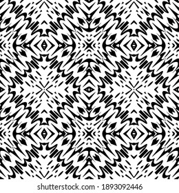  Black and white texture. Abstract seamless geometric pattern. 