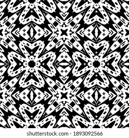  Black and white texture. Abstract seamless geometric pattern. 