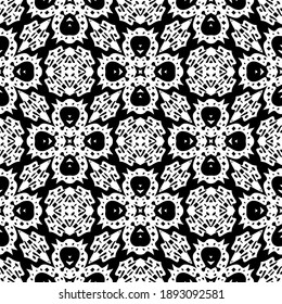  Black and white texture. Abstract seamless geometric pattern. 