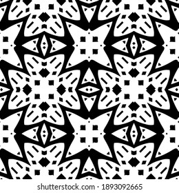  Black and white texture. Abstract seamless geometric pattern. 