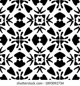  Black and white texture. Abstract seamless geometric pattern. 
