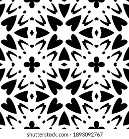  Black and white texture. Abstract seamless geometric pattern. 