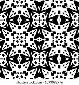  Black and white texture. Abstract seamless geometric pattern. 