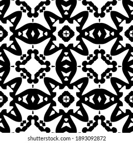  Black and white texture. Abstract seamless geometric pattern. 