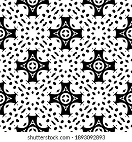  Black and white texture. Abstract seamless geometric pattern. 