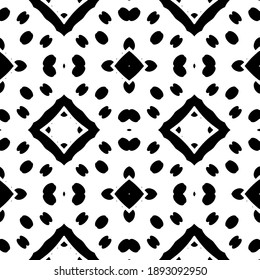  Black and white texture. Abstract seamless geometric pattern. 