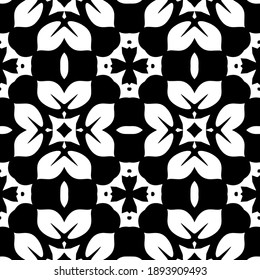  Black and white texture. Abstract seamless geometric pattern. 