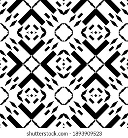  Black and white texture. Abstract seamless geometric pattern. 