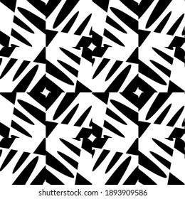  Black and white texture. Abstract seamless geometric pattern. 
