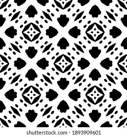  Black and white texture. Abstract seamless geometric pattern. 