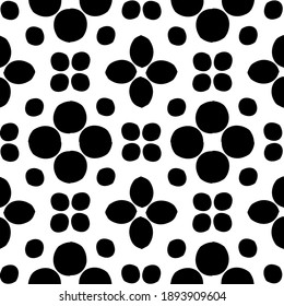  Black and white texture. Abstract seamless geometric pattern. 