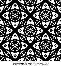  Black and white texture. Abstract seamless geometric pattern. 
