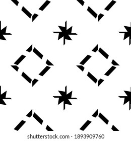  Schwarz-Weiß-Textur. Abstraktes, nahtloses geometrisches Muster. 