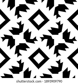  Black and white texture. Abstract seamless geometric pattern. 