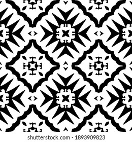  Black and white texture. Abstract seamless geometric pattern. 