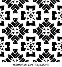  Black and white texture. Abstract seamless geometric pattern. 