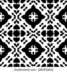  Black and white texture. Abstract seamless geometric pattern. 