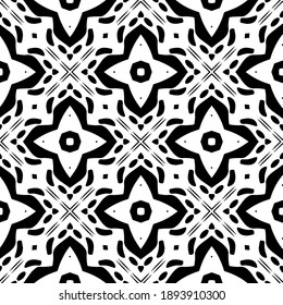  Black and white texture. Abstract seamless geometric pattern. 