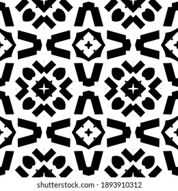  Black and white texture. Abstract seamless geometric pattern. 