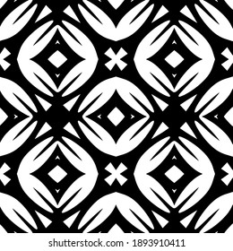  Black and white texture. Abstract seamless geometric pattern. 