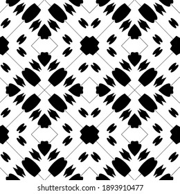  Black and white texture. Abstract seamless geometric pattern. 