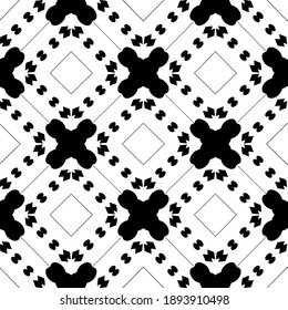  Black and white texture. Abstract seamless geometric pattern. 