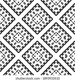  Black and white texture. Abstract seamless geometric pattern. 