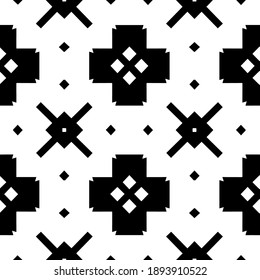  Black and white texture. Abstract seamless geometric pattern. 