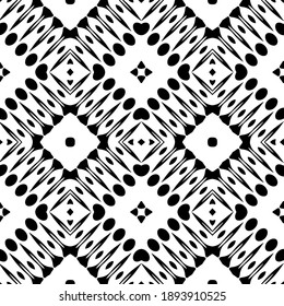  Black and white texture. Abstract seamless geometric pattern. 