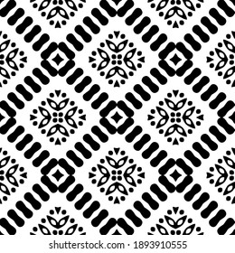  Black and white texture. Abstract seamless geometric pattern. 