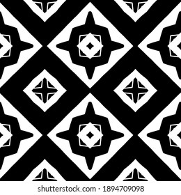 Black and white texture. Abstract seamless geometric pattern.
