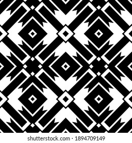 Black and white texture. Abstract seamless geometric pattern.
