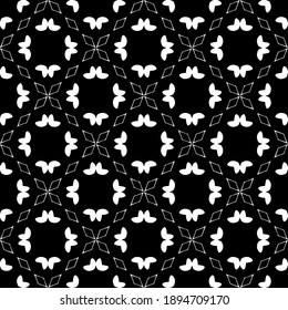 Schwarz-Weiß-Textur. Abstraktes, nahtloses geometrisches Muster.

