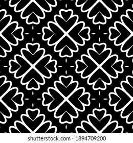 Black and white texture. Abstract seamless geometric pattern.

