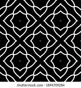 Black and white texture. Abstract seamless geometric pattern.
