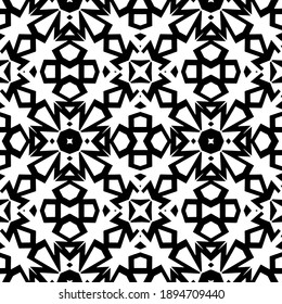 Black and white texture. Abstract seamless geometric pattern.
