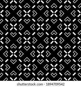 Black and white texture. Abstract seamless geometric pattern.
