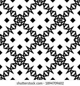 Black and white texture. Abstract seamless geometric pattern.
