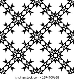 Black and white texture. Abstract seamless geometric pattern.
