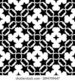 Black and white texture. Abstract seamless geometric pattern.
