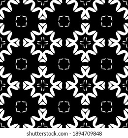 Black and white texture. Abstract seamless geometric pattern.

