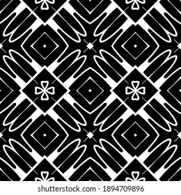 Black and white texture. Abstract seamless geometric pattern.
