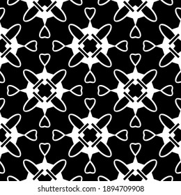 Black and white texture. Abstract seamless geometric pattern.
