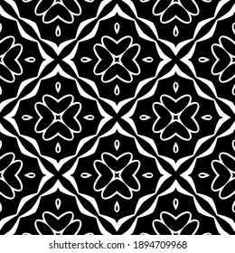 Black and white texture. Abstract seamless geometric pattern.
