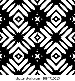 Black and white texture. Abstract seamless geometric pattern.

