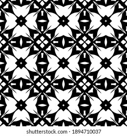 Black and white texture. Abstract seamless geometric pattern.
