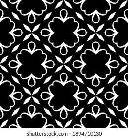 Black and white texture. Abstract seamless geometric pattern.
