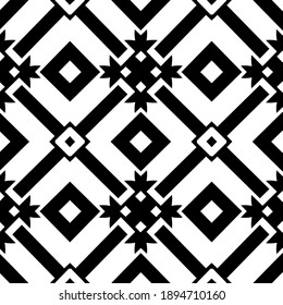 Black and white texture. Abstract seamless geometric pattern.
