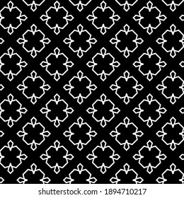 Schwarz-Weiß-Textur. Abstraktes, nahtloses geometrisches Muster.
